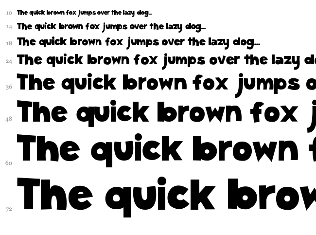 SC Gum Kids font waterfall
